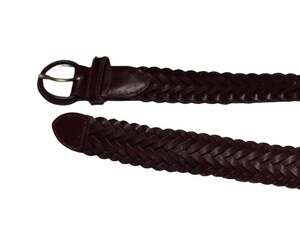 Vintage Surrey Brown Braided Split Cowhide Leather Belt Size XL